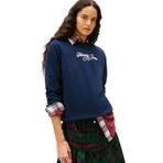 TOMMY HILFIGER TJW REG ESS LOGO 1 CREW EXT Kadın Sweatshirt, Dark Night Navy, S