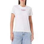 TOMMY HILFIGER TJW REG ESSENTIAL LOGO 2 TEE EXT Kadın T-shirt, Ecru, XS