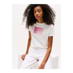 Tommy Hilfiger TJW REG GRADIENT FLAG SS Kadın Beyaz T-shirt DW0DW20905YBL