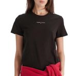 TOMMY HILFIGER TJW REG LINEAR SS TEE Kadın T-shirt, Siyah, S