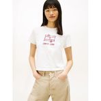 TOMMY HILFIGER TJW REG SH TOMMY STAR SS TEE Kadın T-shirt, Ecru, M