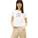 TOMMY HILFIGER TJW REG SH TOMMY STAR SS TEE Kadın T-shirt, Ecru, S