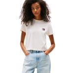 Tommy Hilfiger TJW REG SH TOMMY US FLAG SS TEE Kadın T-shirt, Beyaz, XS