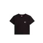 Tommy Hilfiger TJW REG SH TOMMY US FLAG SS TEE Kadın T-shirt, Siyah, XS