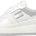 Tommy Hilfiger TJW RETRO BASKET FLATFORM PATENT Kadın Spor Ayakkabı, Beyaz, 40