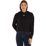 Tommy Hilfiger Tjw Rlx Crp Ess Logo Hoodıe Siyah Kadın Sweatshirt
