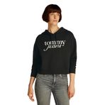 Tommy Hilfiger TJW RLX CRP SCRIPT HOODIE EXT Kadın Sweatshirt, Siyah, M