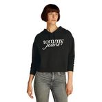 Tommy Hilfiger TJW RLX CRP SCRIPT HOODIE EXT Kadın Sweatshirt, Siyah, S