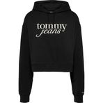 Tommy Hilfiger TJW RLX CRP SCRIPT HOODIE EXT Kadın Sweatshirt, Siyah, XS