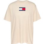 Tommy Hilfiger TJW RLX MELANGE FLAG TEE EXT Kadın T-shirt, Kahverengi, XS