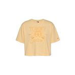 Tommy Hilfiger TJW RLX SH TONAL CREST TEE Kadın T-shirt, Sarı, M
