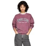 Tommy Hilfiger TJW RLX VARSITY CREW Kadın Sweatshirt, Mor, S