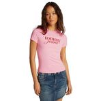 Tommy Hilfiger TJW SLIM ESSENTIAL LOGO TEE EXT Kadın T-shirt, Pembe, L
