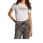 Tommy Hilfiger TJW SLIM ESSENTIAL LOGO TEE EXT Kadın T-shirt, Pembe, S