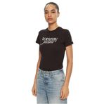 Tommy Hilfiger TJW SLIM ESSENTIAL LOGO TEE EXT Kadın T-shirt, Siyah, XS