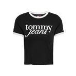 Tommy Hilfiger TJW SLIM SH SCRIPT RINGR TEE EXT Kadın T-shirt, Siyah, M