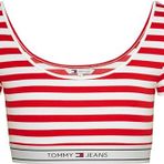 Tommy Hilfiger Tjw Ultr Crp Logo Kırmızı Taping Top Kadın T-shirt