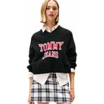 TOMMY HILFIGER TJW VARSITY VNECK SWEATER Kadın Kazak, Siyah, L