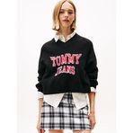 TOMMY HILFIGER TJW VARSITY VNECK SWEATER Kadın Kazak, Siyah, M