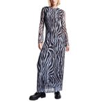 Tommy Hilfiger TJW ZEBRA MAXI KNIT DRESS Kadın Elbise, Mavi, M