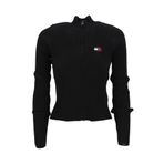 Tommy Hilfiger TJW ZIP THRU BADGE CARDIGAN Kadın Kazak, Siyah, L