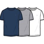 Tommy Hilfiger Tommy Hılfıger Erkek Marka Logolu Günlük Kullanıma Uygun Mavi-Beyaz-Gri T-Shirt UM0UM03870 05M - Mavi - Beyaz - Gri