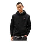TOMMY HILFIGER TOMMY HILFIGER Erkek Marka Logolu Kapüşonlu Organik Pamuklu Kanguru Ceplli Günlük Kullanıma Uygun Siyah Sweatshirt DM0DM20258 BDS