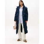 TOMMY HILFIGER TOMMY HILFIGER Kadın Marka Logolu Kapitone Dikişli Kapüşonlu Günlük Kullanıma Uygun Lacivert Mont DW0DW21977 C1G