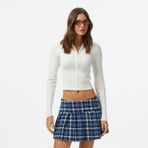 Tommy Hilfiger Tommy Jeans Essential Cardi Kadın Fermuarlı Beyaz Hırka - YBH-Beyaz - XS