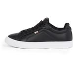 Tommy Hilfiger WOMENS ICON COURT SNEAKER FLAG Kadın Spor Ayakkabı, Siyah, 40