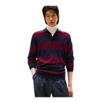 Tommy Hilfiger Yün Kaşmir Rugby Kazak, S, MW0MW40855DW5, Mavi, Erkek