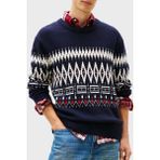 Tommy Hilfiger Yünlü Regular Fit Bisiklet Yaka Kazak Erkek Kazak MW0MW40844 0A4 - Lacivert - Beyaz