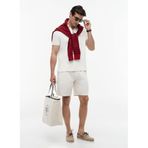 Tommy Hilfiger Zip Regular Fermuarlı Polo Yaka T-Shirt, S, MW0MW42758, Ivory Petal, Erkek