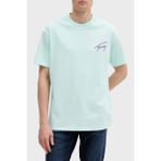 Tommy Jeans Baskılı % 100 Pamuk Relaxed Fit Bisiklet Yaka T Shirt Erkek T Shirt DM0DM20768 L6V - Açık Yeşil - 2XL