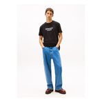 Tommy Jeans Bisiklet Yaka Baskılı Siyah Erkek T-Shirt DM0DM22322BDS Siyah T-Shirt