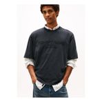 Tommy Jeans Bisiklet Yaka Baskılı Siyah Erkek T-Shirt DM0DM22330BDS Siyah T-Shirt