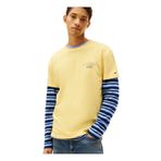 Tommy Jeans Bisiklet Yaka Baskılı T-Shirt, L, 5003340335, Sarı, Erkek