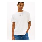 Tommy Jeans Bisiklet Yaka Düz Ekru Erkek T-Shirt DM0DM21110YBL Ekru T-Shirt