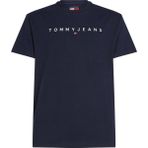Tommy Jeans Bisiklet Yaka Koyu Lacivert Erkek T-Shirt DM0DM20744C1G Tjm Reg Lınear Logo