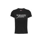 Tommy Jeans Bisiklet Yaka Siyah Kadın T-Shirt DW0DW19447BDS