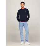 Tommy Jeans Bisiklet Yaka Slim Fit Nakışlı Lacivert Erkek Kazak DM0DM18895C1G SLIM ESSENTIAL LIGHT
