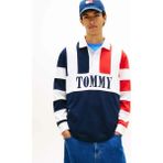 Tommy Jeans Çok Renkli Erkek Relaxed Desenli Polo T-Shirt DM0DM23054C1G Lacivert Polo T-Shirt - XL