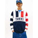 Tommy Jeans Desenli Polo T-Shirt, M, 5003340511, Lacivert, Erkek