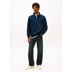 Tommy Jeans Erkek Fermuarlı Yaka Sweatshirt, Lacivert, S Beden