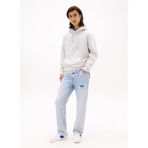 Tommy Jeans Erkek Kapüşonlu Sweatshirt, Açık Gri, L Beden