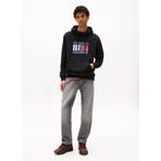 Tommy Jeans Erkek Regular Fit Kapüşonlu Sweatshirt, Siyah, M Beden