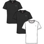 Tommy Jeans Erkek S/S tişört, Çoklu (Siyah/Siyah/Ekru), M