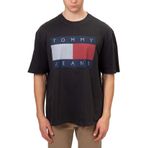 Tommy Jeans Erkek TJM OVZ BIG FLAG TEE EXT T-shirt, Siyah, M