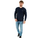 Tommy Jeans Erkek Yuvarlak Yaka Kazak, Mavi (Karanlık Gece Donanması), S