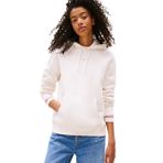 Tommy Jeans Kadın Kapüşonlu, Baskılı Sweatshirt, Beyaz, S